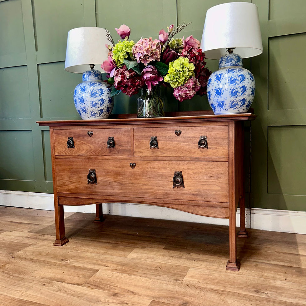 Thumbnail: Arts & Crafts Chest of Drawers With Original Copper Handles