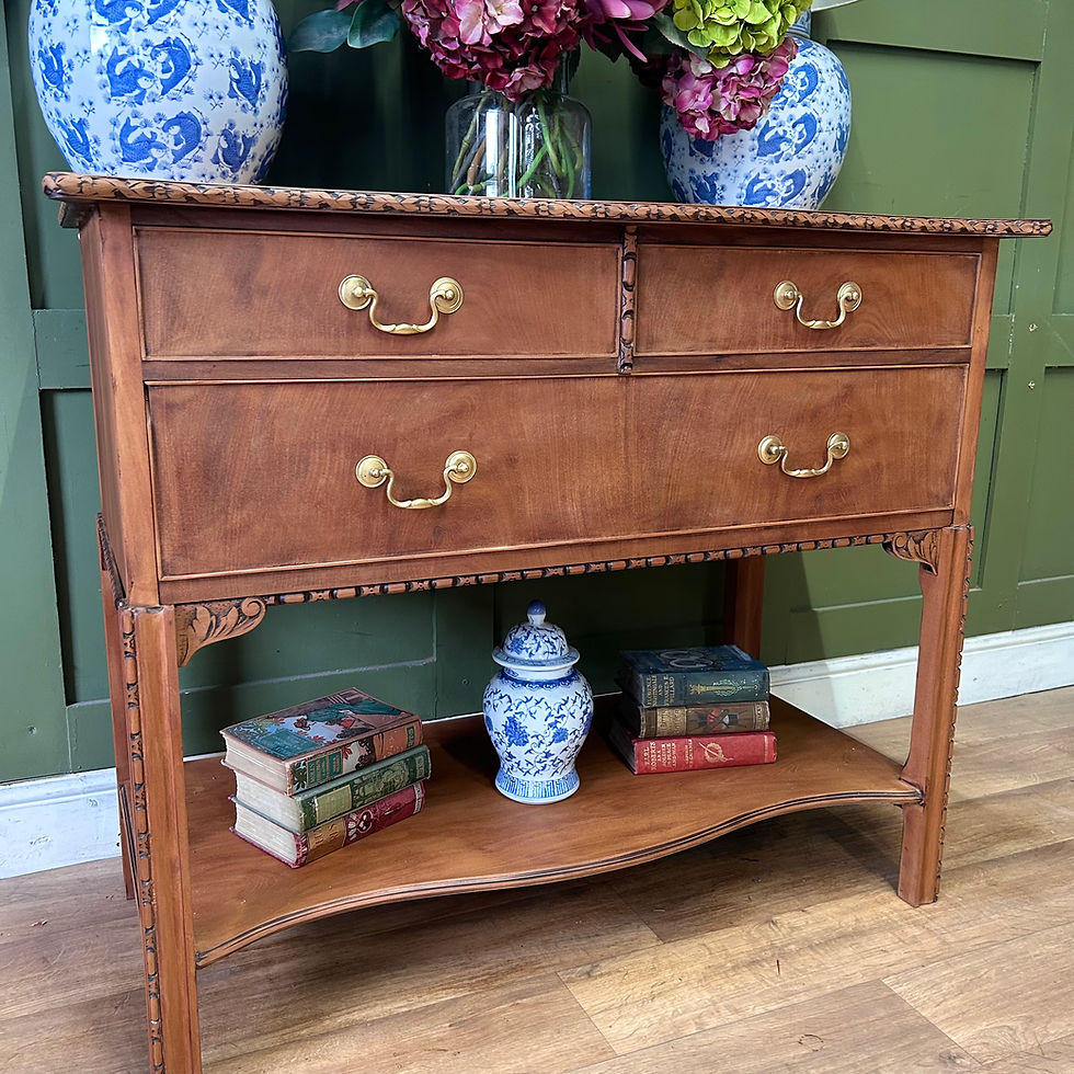 Thumbnail: Antique 3 Drawer Chest Lower Shelf 
