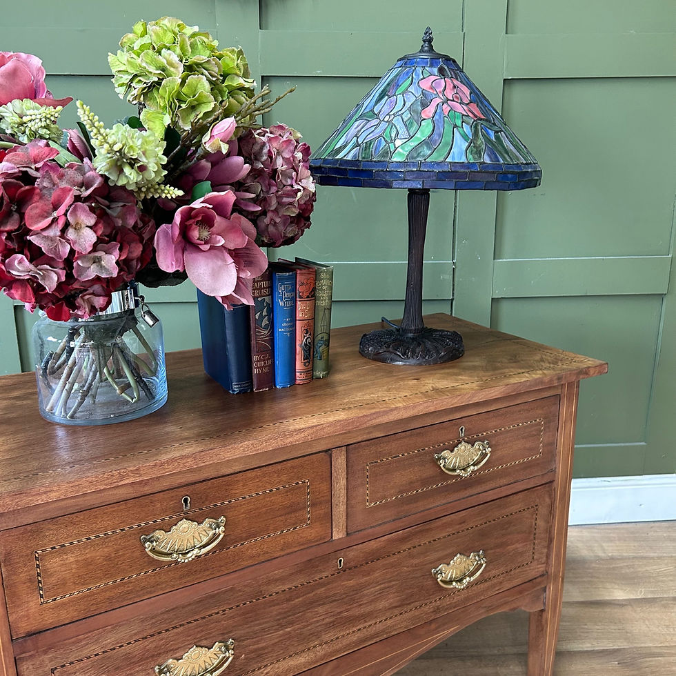 Thumbnail: Tiffany Style Lamp Pinks, Blues & Greens 
