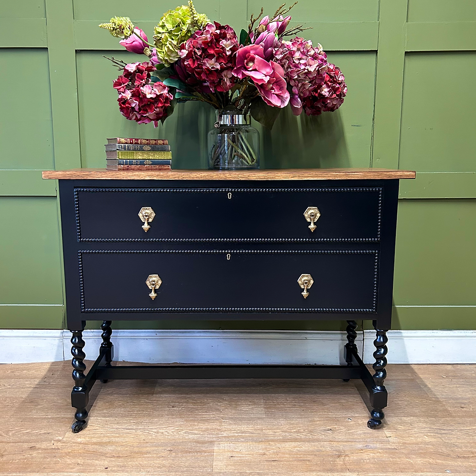 Antique Oak Console Chest Black 