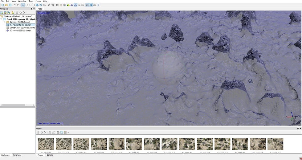 Ukázka vytváření 3D modelu v programu PhotoScan