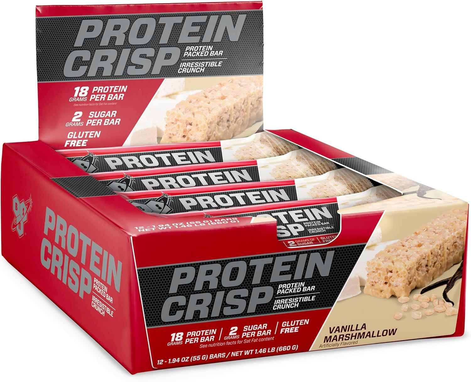 BSN Protein Crisp Bar By Syntha-6, Low Sugar Whey Protein Bar, 20g Of Protein