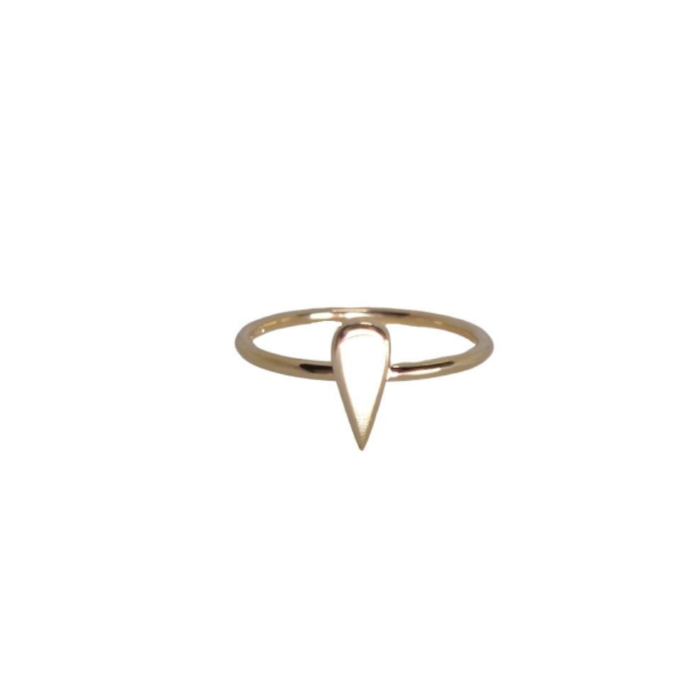 Gold tear drop ring