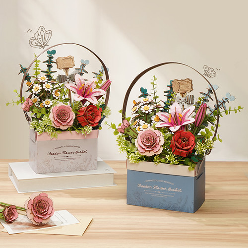 集英社 - flowerさん専用 TW03H Wooden Flower Basket | Robotime