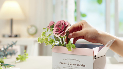 TW03H Wooden Flower Basket | Robotime