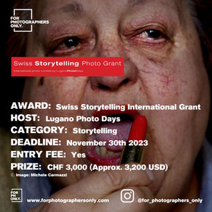 Swiss Storytelling International Photography Grant