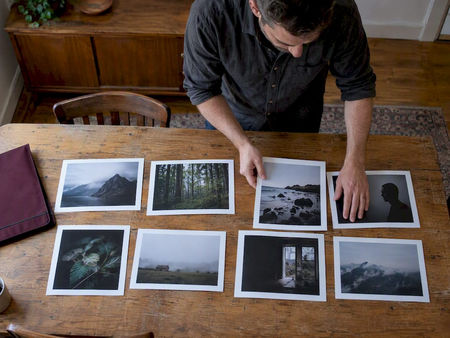 Photographer sequencing prints for an awards portfolio