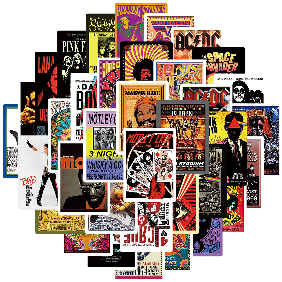 Thumbnail: 50pcs Vinyl POPULAR MUSIC Stickers