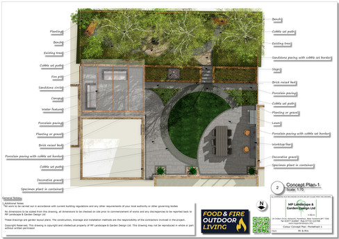 Garden design concept plans for a property in Allerton Bywater.