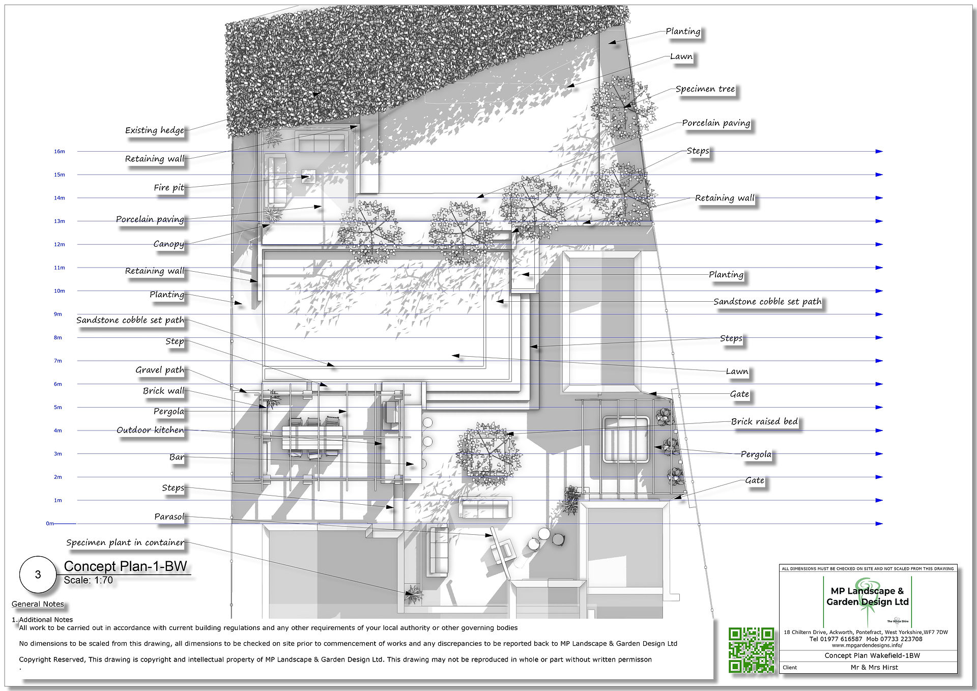 Landscape design plans for a property in Wakefield by MP Landscape & Design Ltd.