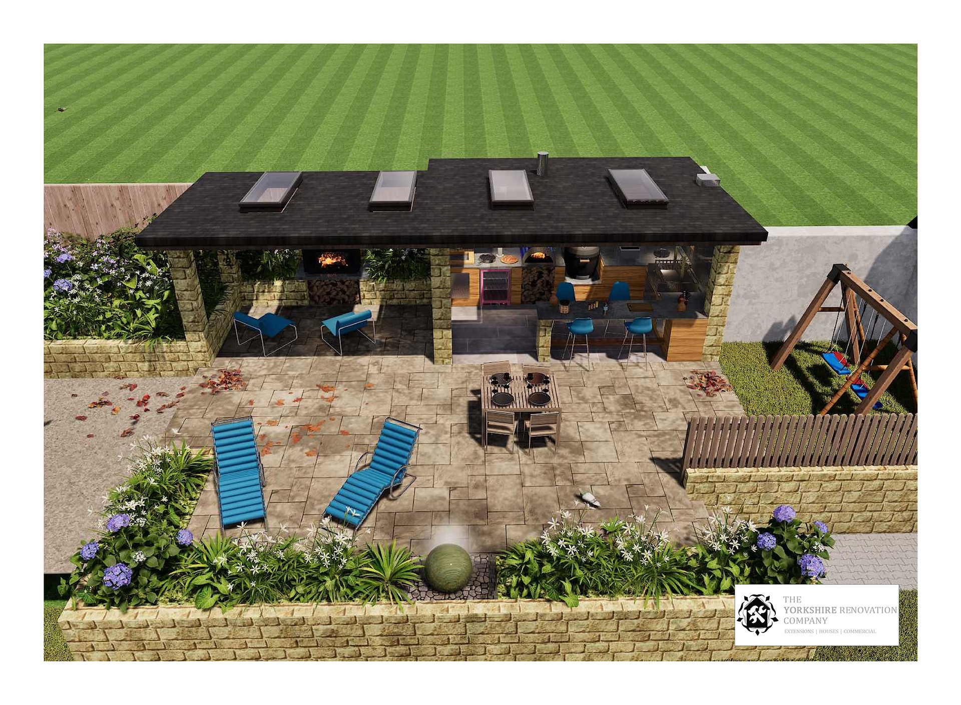 Outdoor kitchen design by MP Landscape & Garden Design Ltd