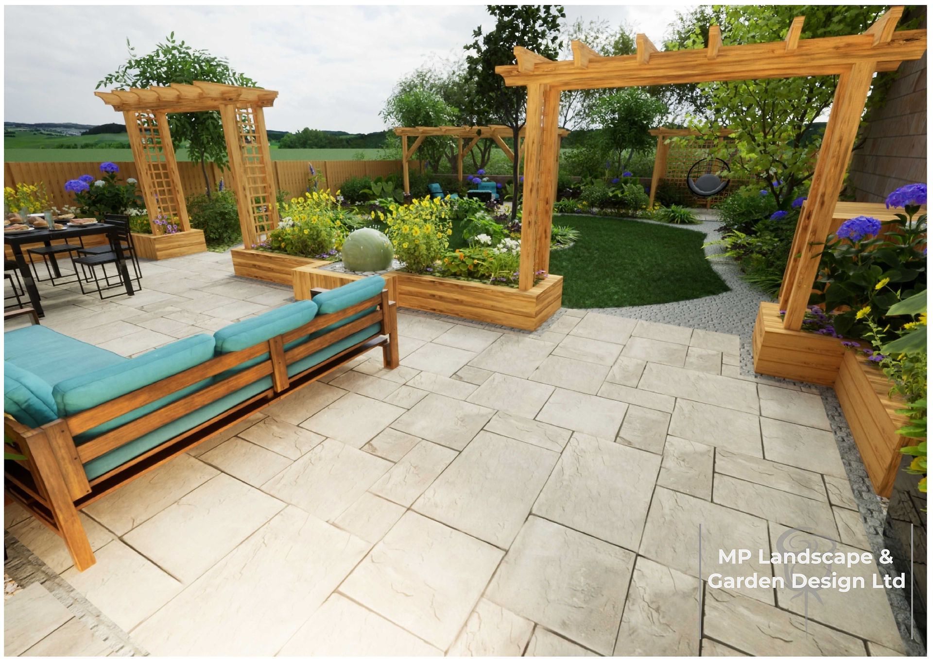 Landscape design plans for a property in Wakefield by MP Landscape & Design Ltd.