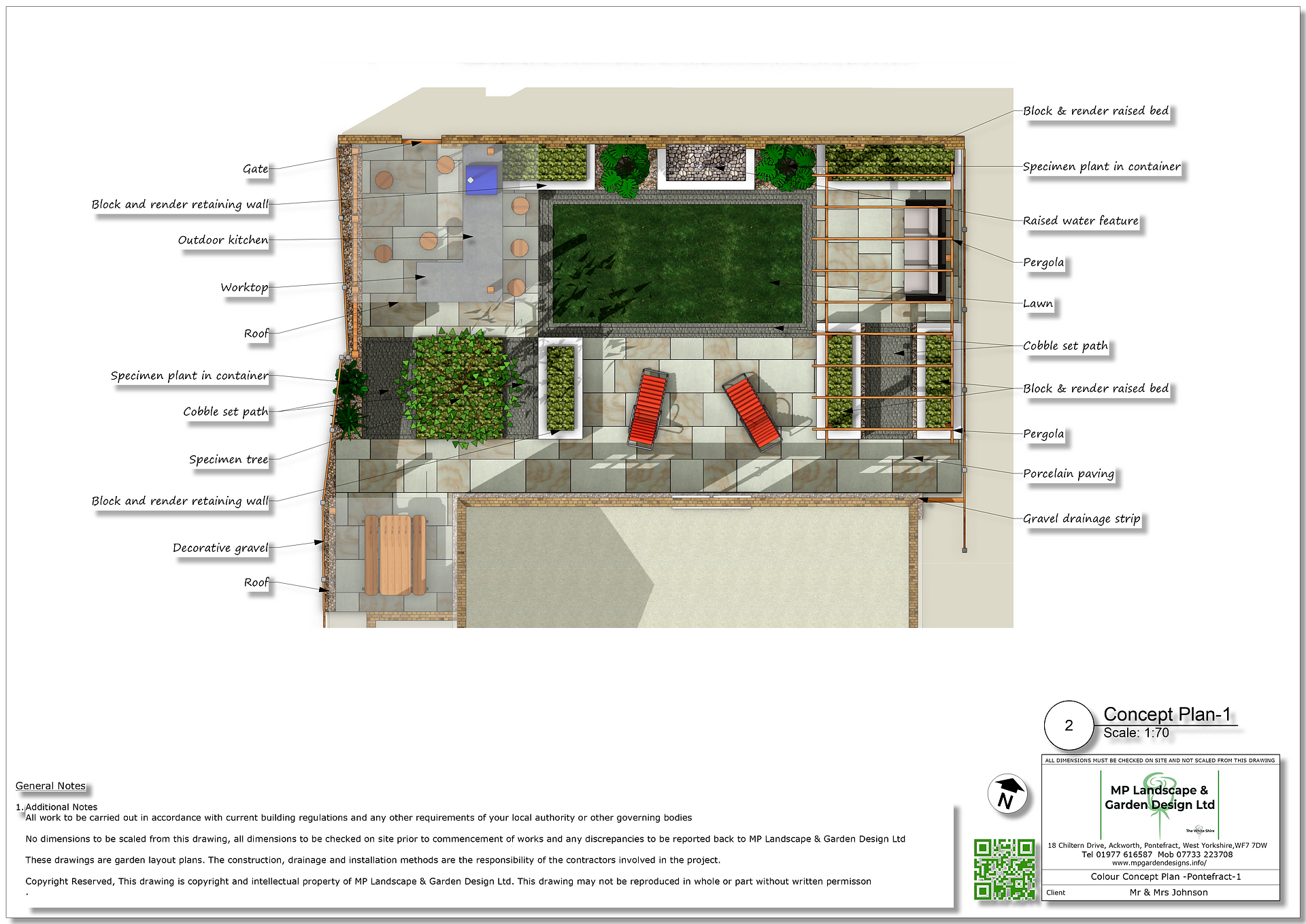 Garden design with outdoor kitchen West Yorkshire