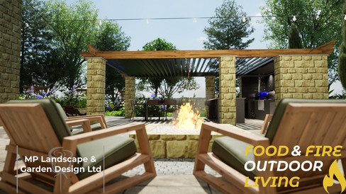 Outdoor kitchen design by by MP Landscape & Garden Design Ltd.