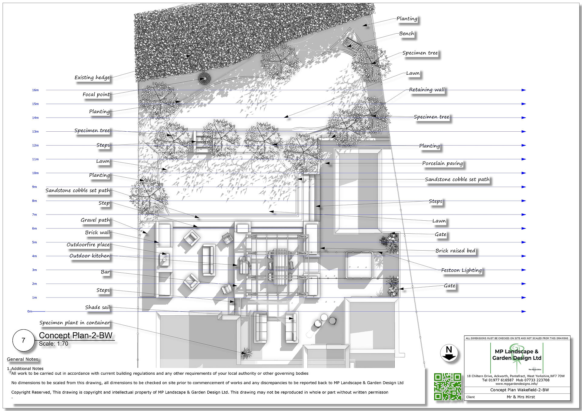 Landscape design plans for a property in Wakefield by MP Landscape & Design Ltd.