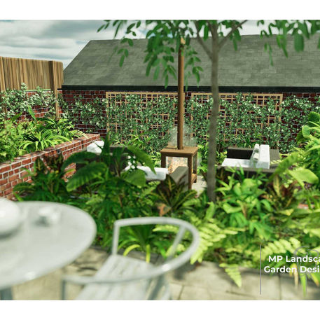 Elegant Two-Level Courtyard Garden for a Barnsley Retreat.