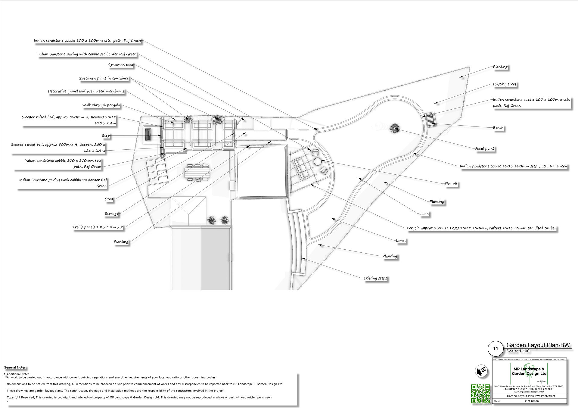 Garden design plans, Upton, Pontefract.