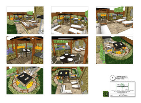 Outdoor kitchen design for a property in Boston Spa by MP Landscape & Garden Design Ltd