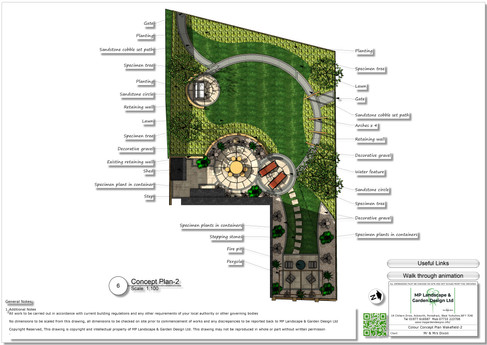 Concept garden design plans for a property in Wakefield, West Yorkshire.