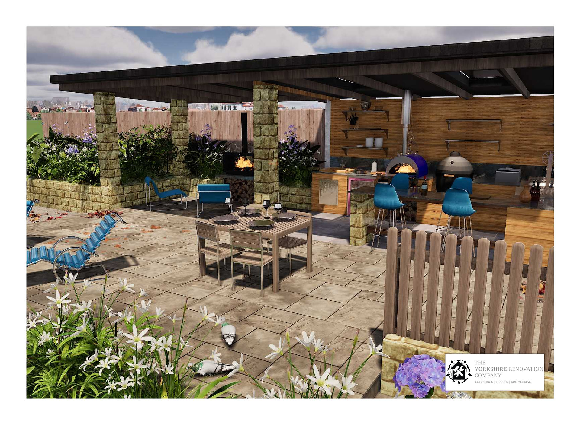 Outdoor kitchen design by MP Landscape & Garden Design Ltd