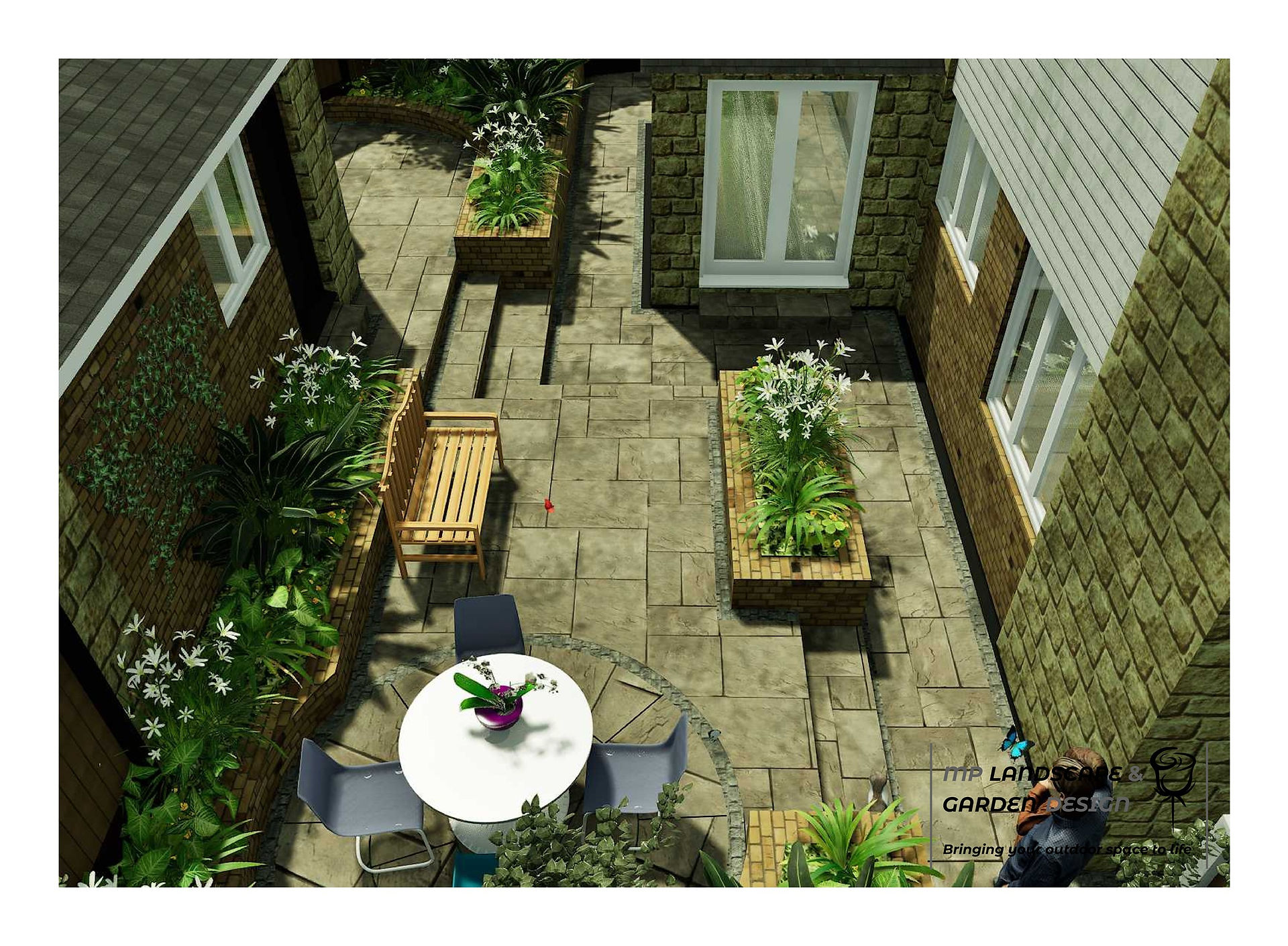 Garden design layout plans by MP Landscape & Garden Design for a garden in Badsworth