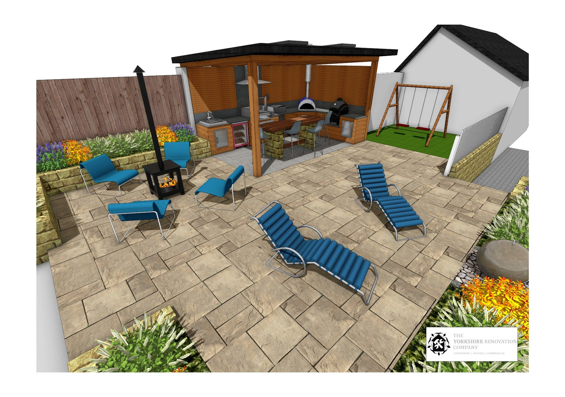 Outdoor kitchen design by MP Landscape & Garden Design Ltd