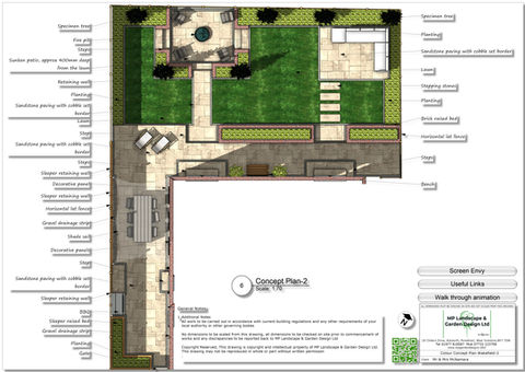 Landscape design plans for a property in Wakfield.