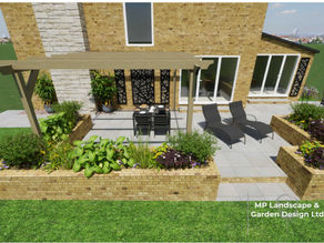 Patio design for a garden in Ackworth, Pontefract.