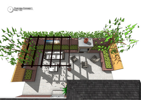 Courtyard concept plans for a property in Pontefract.