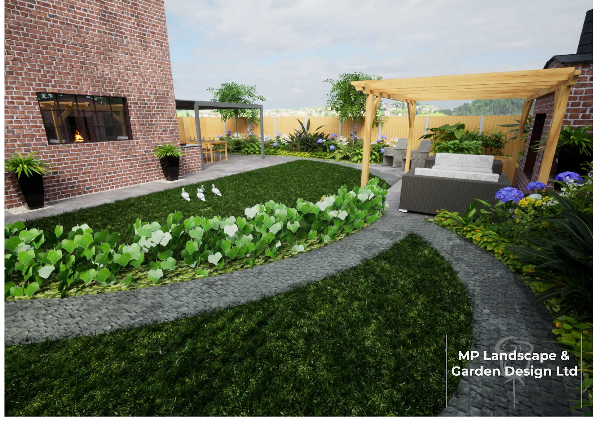Garden design plans for a property in Pontefract, West Yorkshire.