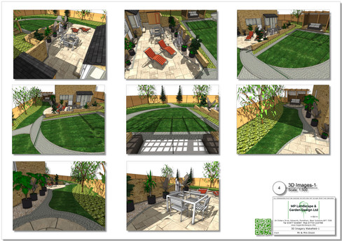 Concept garden design plans for a property in Wakefield, West Yorkshire.