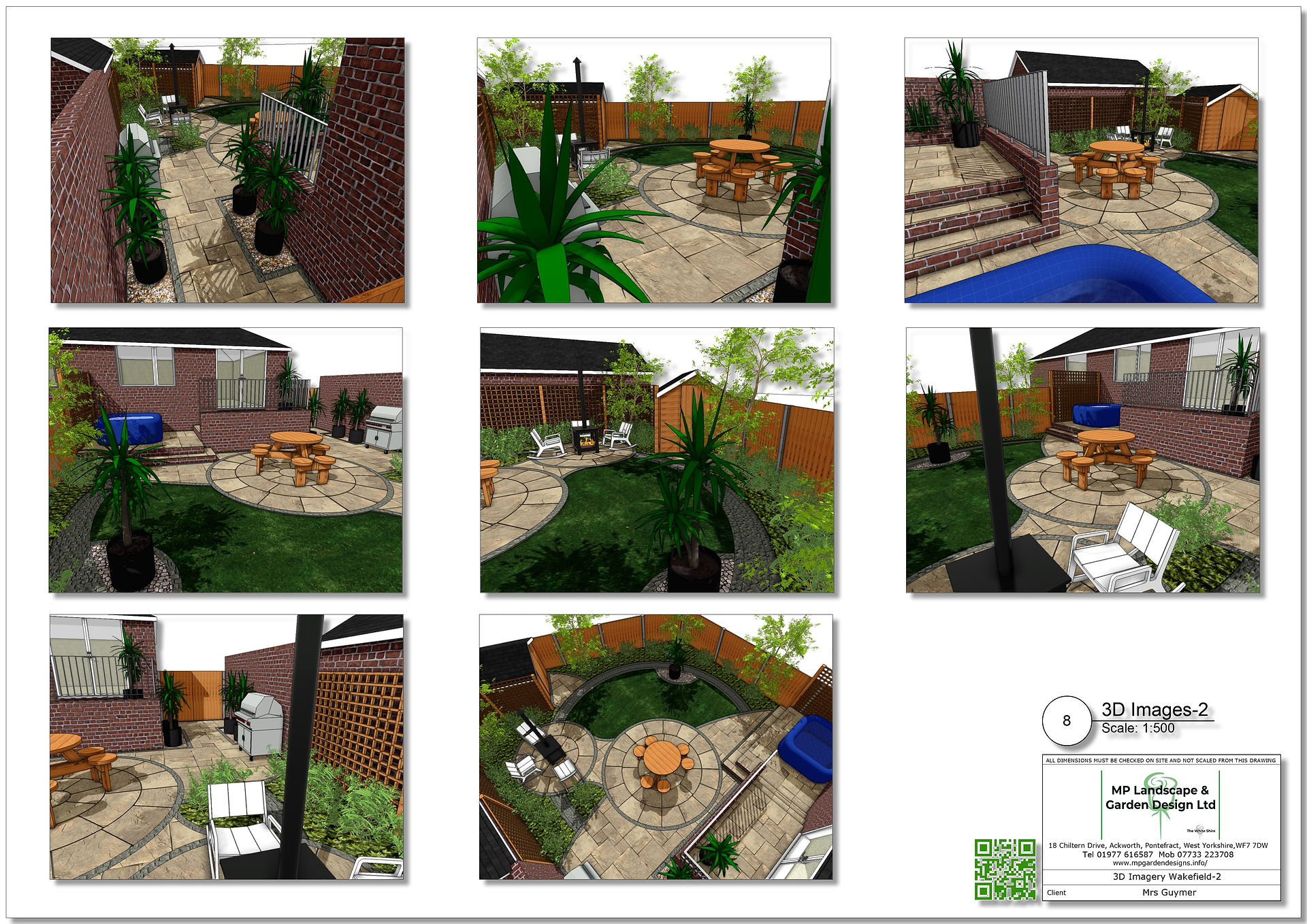 Garden design concept plans for a property in Ossett, Wakefield