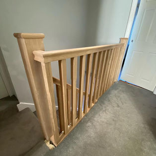 Oak balustrade and under stair cupboard in lofthouse. Shire Joinery.5
