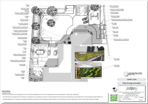 Landscape design plans for a property in Leeds by MP Landscape & Design Ltd.