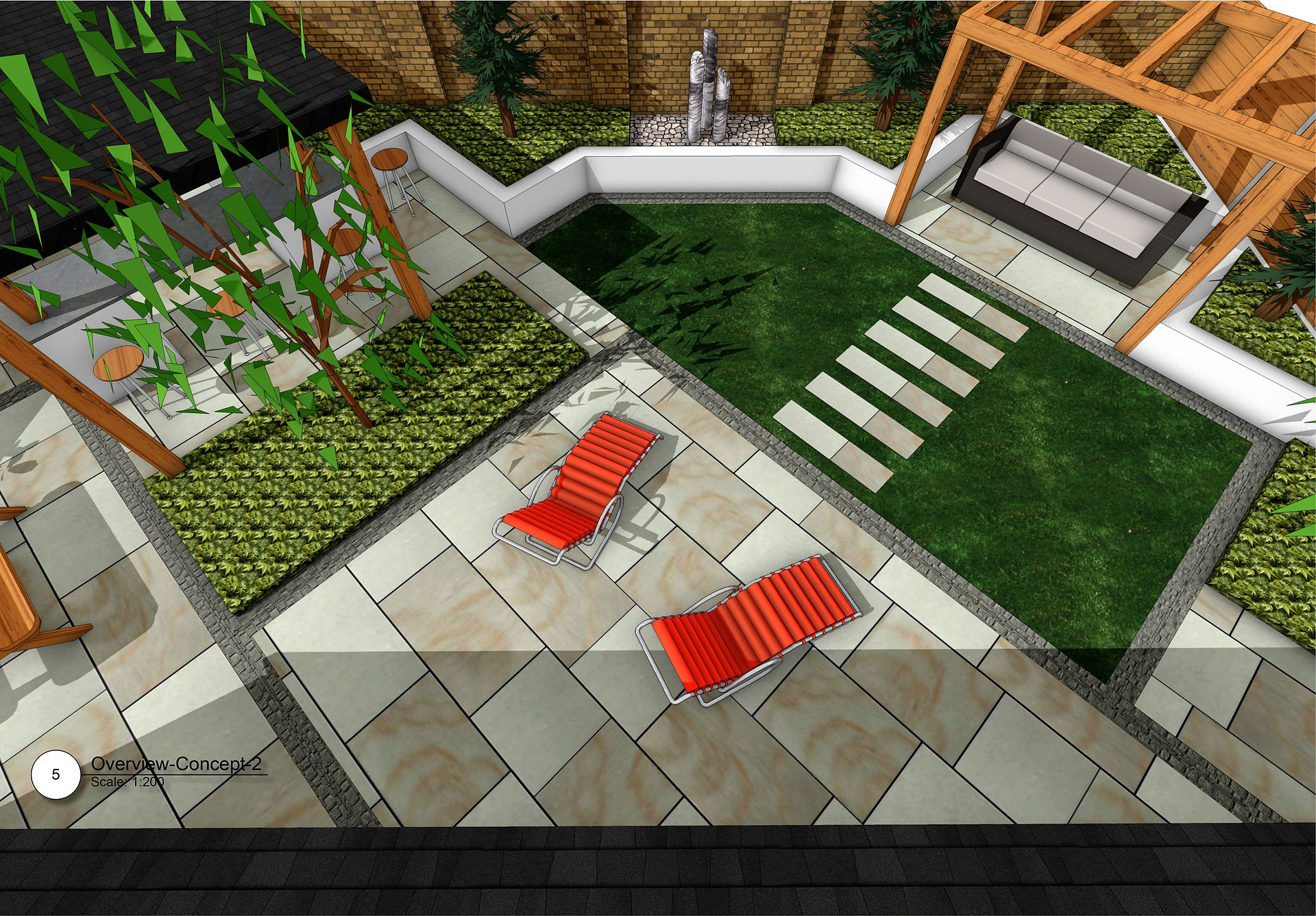 Garden design with outdoor kitchen West Yorkshire