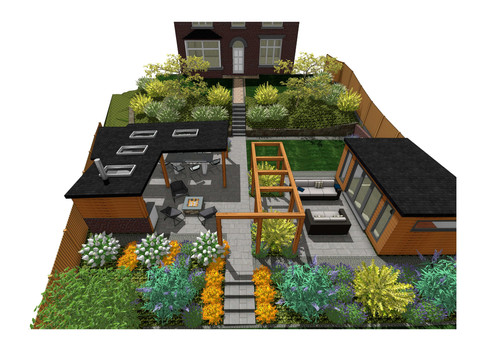 Landscape design with outdoor kitchen for a property in Wakefield by MP Landscape & Garden Design