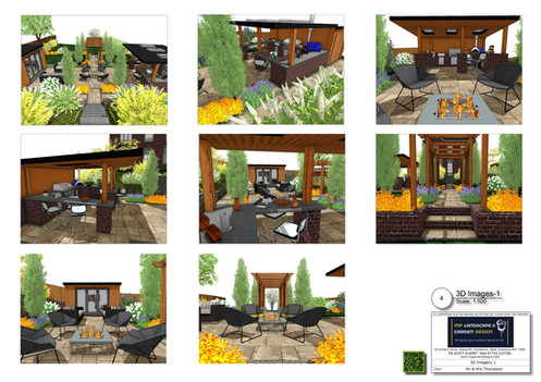 Landscape design with outdoor kitchen for a property in Wakefield by MP Landscape & Garden Design