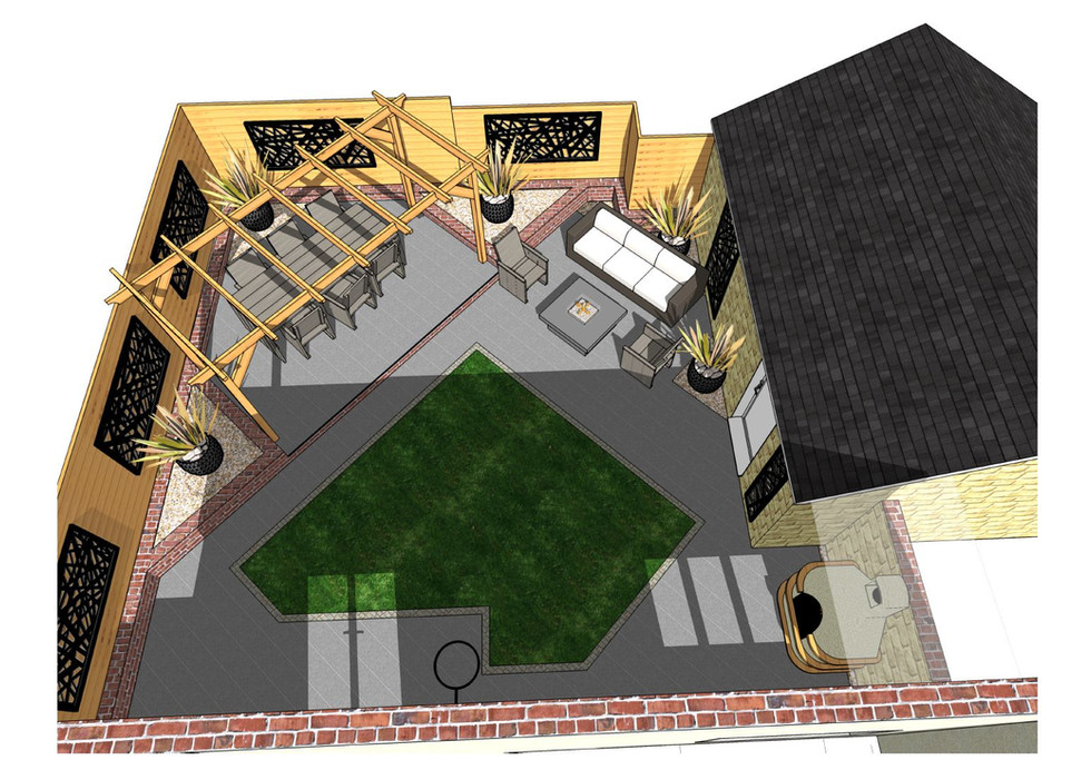 1, Overview of garden layout for a property in Ackworth