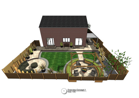 Landscape design plans for a property in Wakfield.
