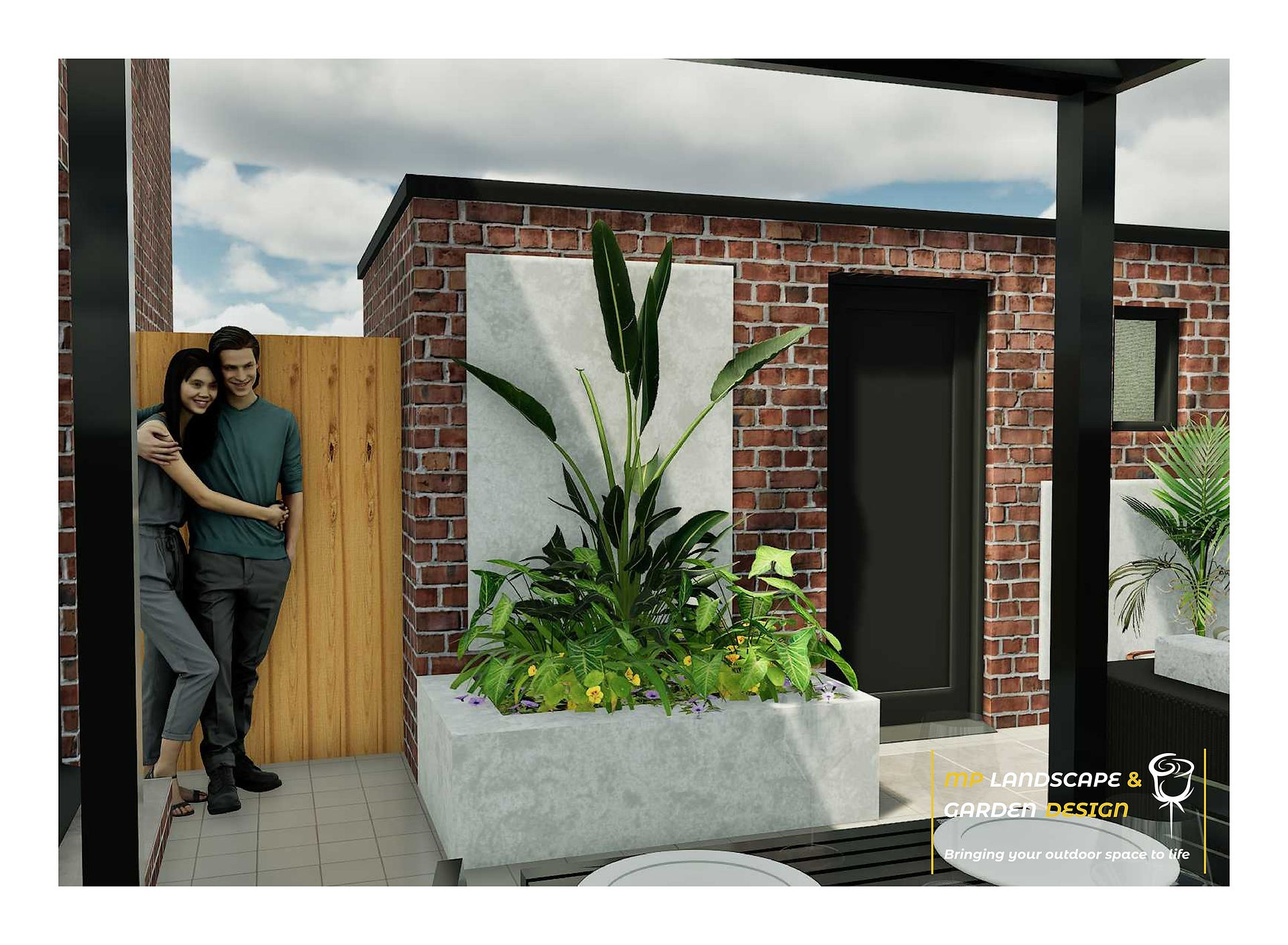 Modern small rear garden in leeds designed by MP Landscape & Garden Design