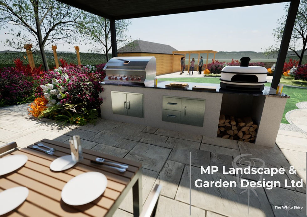 Outdoor Kitchen Design for a property in Bradford by MP Landscape & Garden Design Ltd.