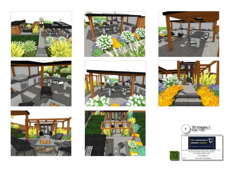 Landscape design with outdoor kitchen for a property in Wakefield by MP Landscape & Garden Design