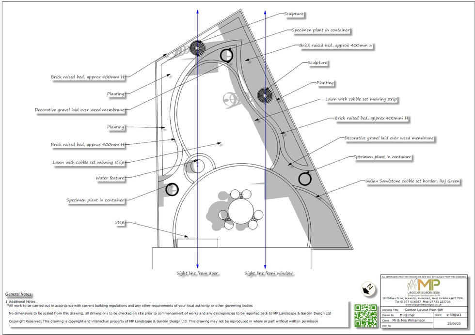 3, Garden layout plan for a garden design in Pontefract