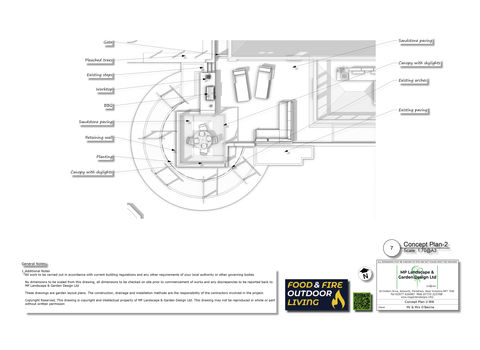 Outdoor kitchen design for a property in Boston Spa by MP Landscape & Garden Design Ltd
