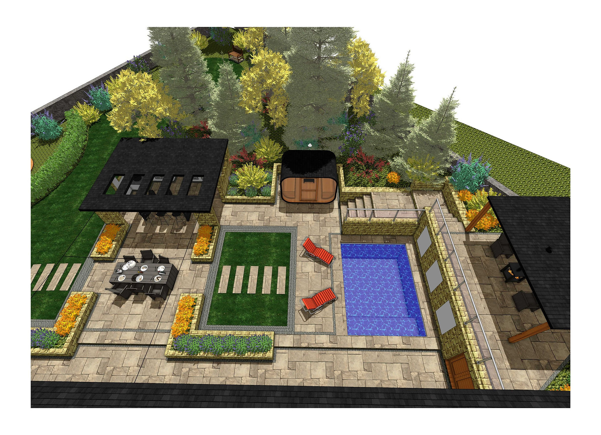 Landscape design for a property in Wakefield by MP Landscape & Garden design Ltd
