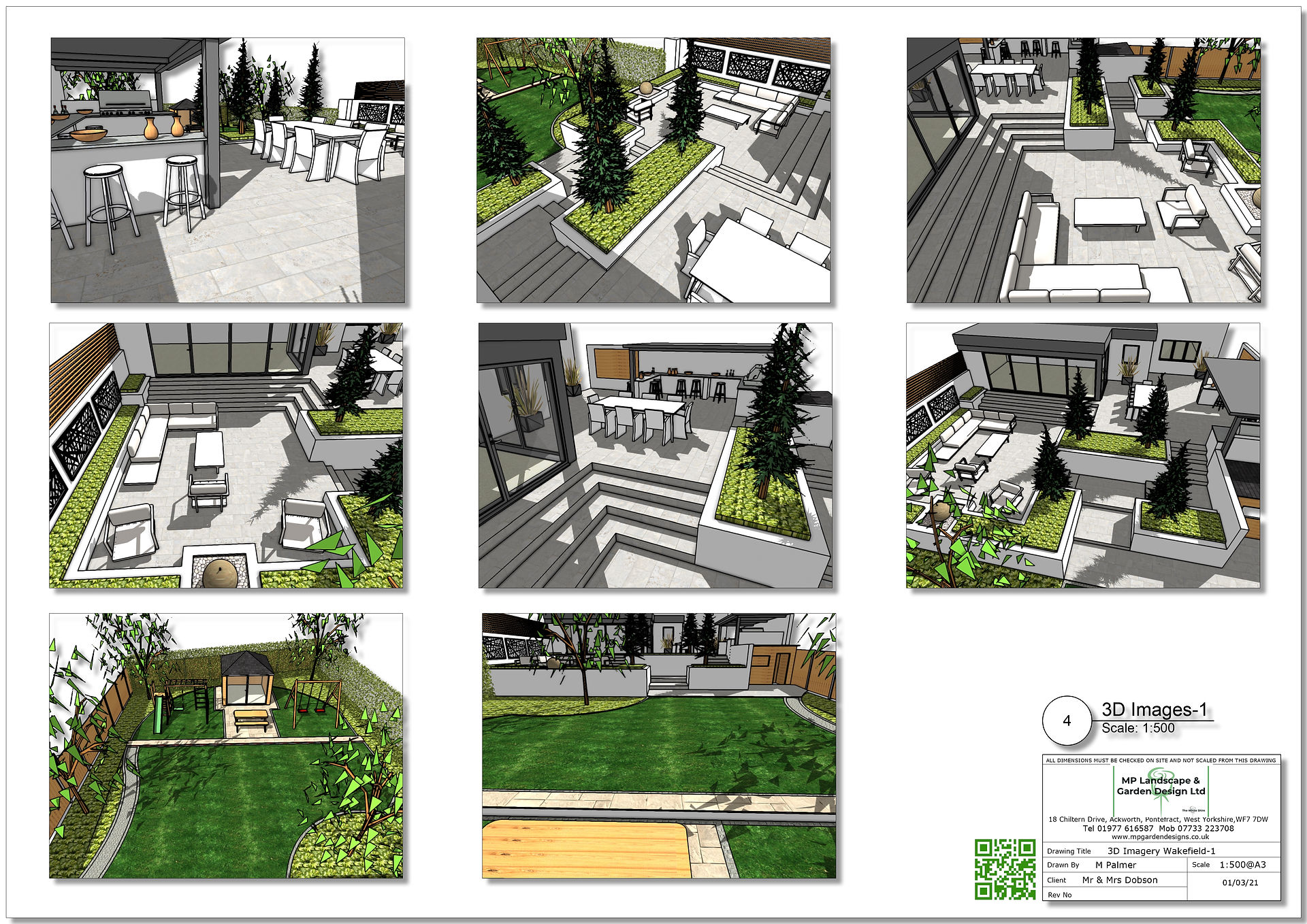 Landscape design plans for a property in Wakefield by MP Landscape & Design Ltd.