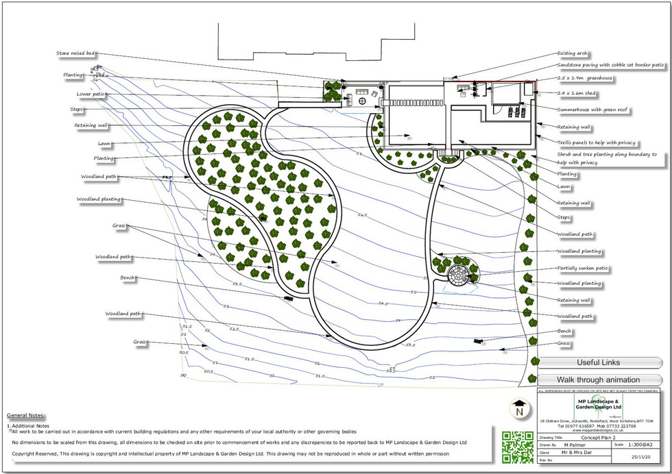 Landscape design plans for a property in Pontefract by MP Landscape & Design Ltd.