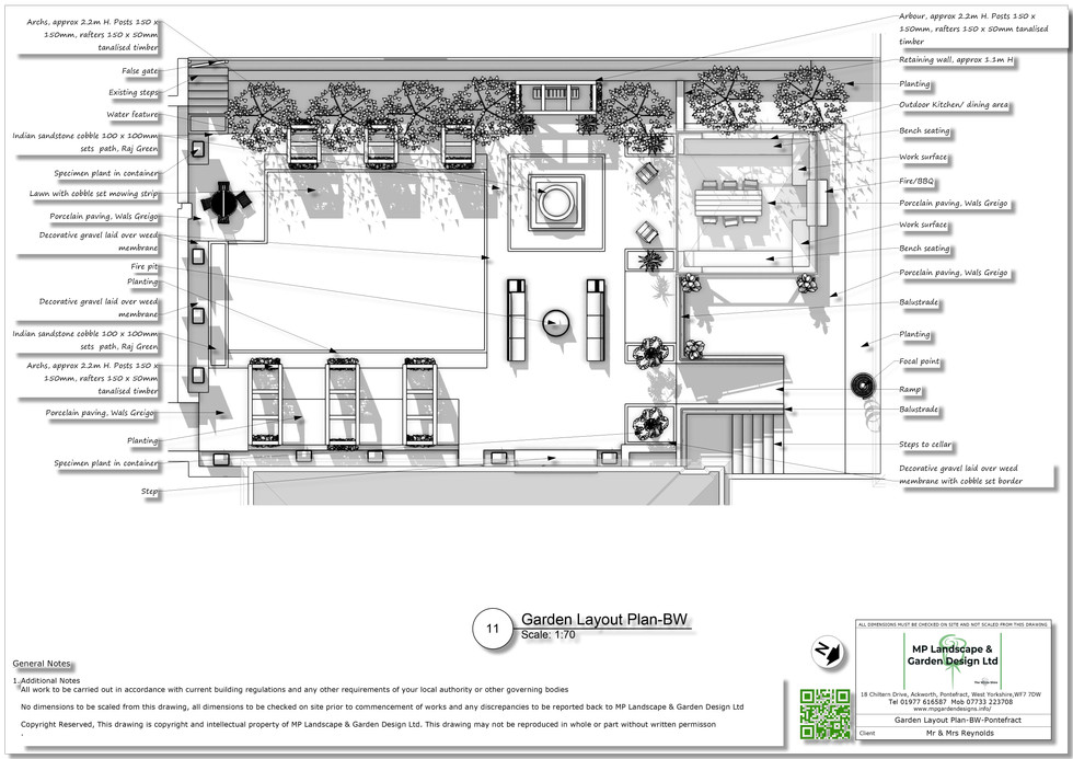 Landscape design plans for a property in Pontefract by MP Landscape & Garden Design Ltd