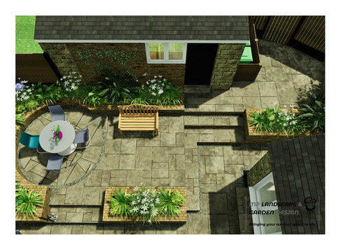 Garden design layout plans by MP Landscape & Garden Design for a garden in Badsworth