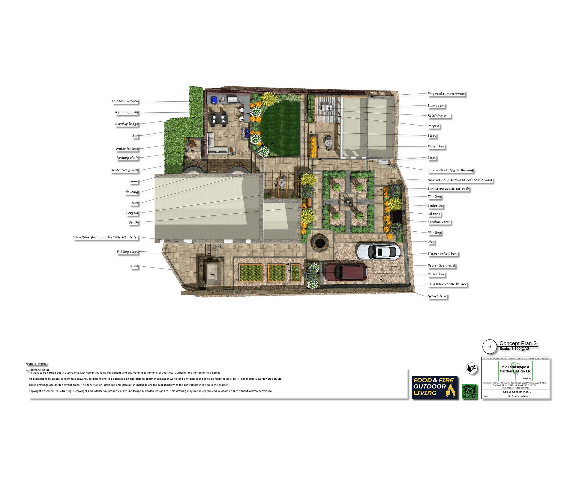 Landscape design plans for a property in Wakfield by MP Landscape & Garden Design Ltd